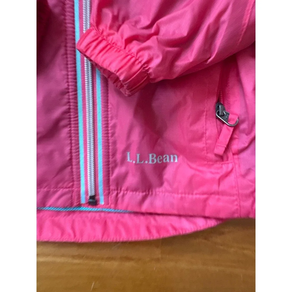 LL Bean Girls Pink Discovery Rain Jacket Hooded Windbreaker 2T 234241